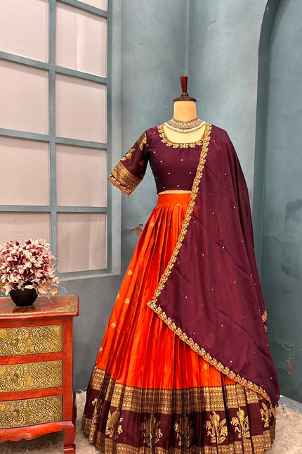 Pure Kanjivaram silk lehanga SS610