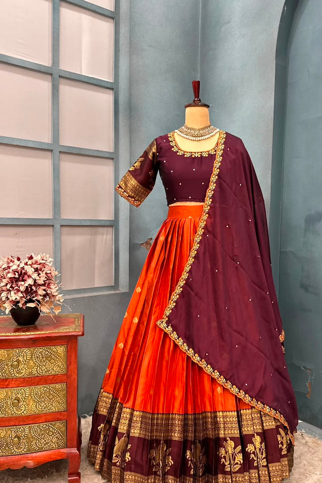 Pure Kanjivaram silk lehanga SS610