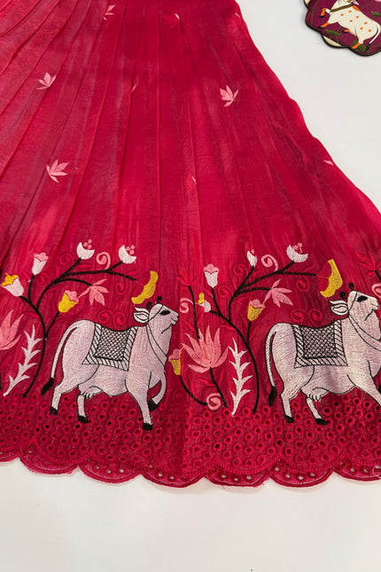 Soft Crush Pichwai kids gown SS592
