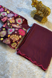 blouse unstitched / maroon