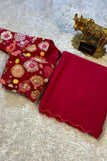 blouse unstitched / red