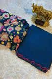 blouse unstitched / blue