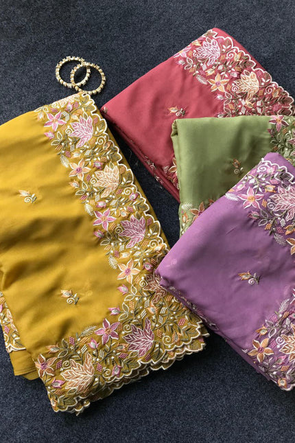 GEORGETTE TISSUE SILK SAREES  SS603