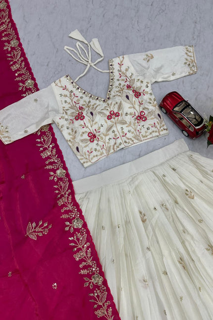 Embroidery Thread and Sequence Work lehanga SS624