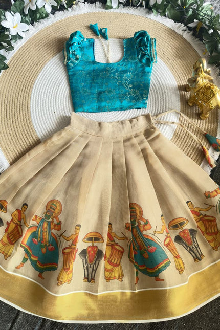 Onam Special Traditional Girls’ Lehenga Set SS616