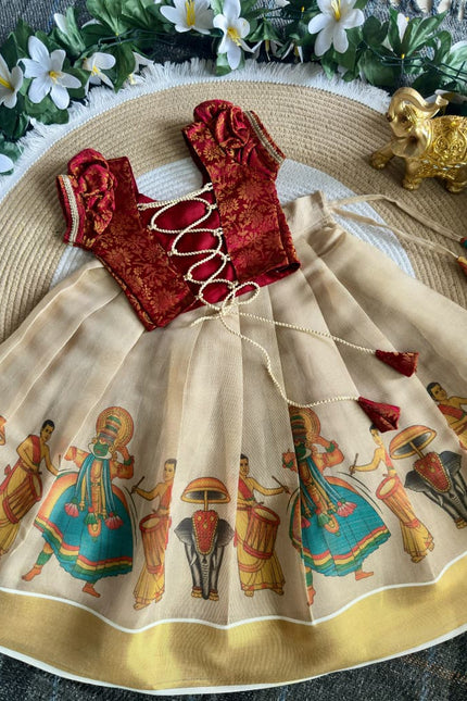 Onam Special Traditional Girls’ Lehenga Set SS616