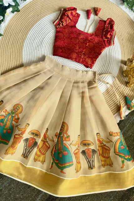 Onam Special Traditional Girls’ Lehenga Set SS616