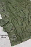 blouse unstitched / olive green