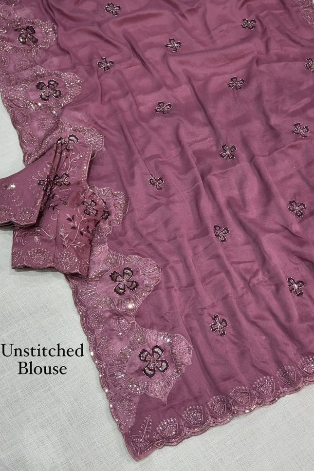 Grace meets glamour in this ethereal colored saree SS634