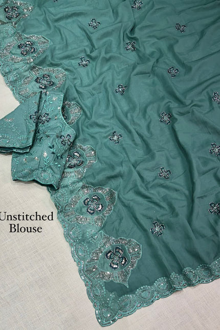 Grace meets glamour in this ethereal colored saree SS634
