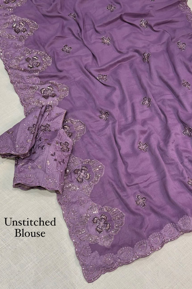 Grace meets glamour in this ethereal colored saree SS634