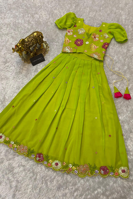 Super designer sequins crop top for kids SS637