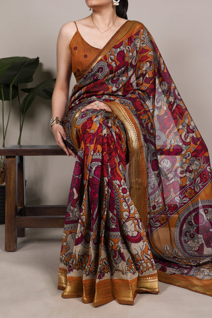 Elegant Kalamkari artistry Saree SS627