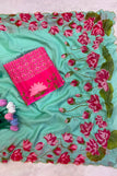 BLOUSE UNSTITCHED / BLUE