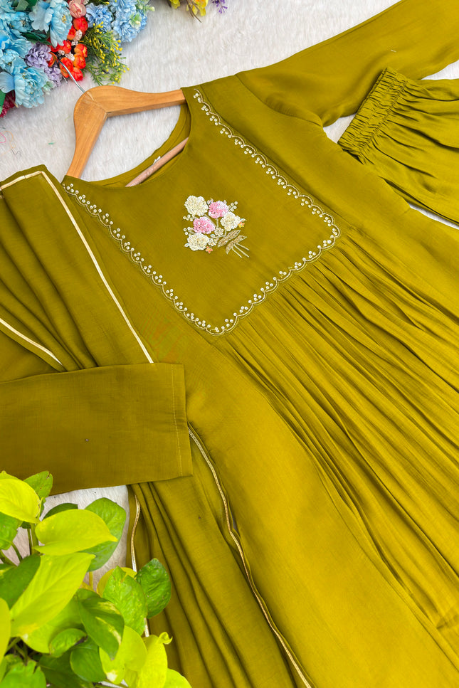 Pure Viscos Mul Chanderi Gown SS643