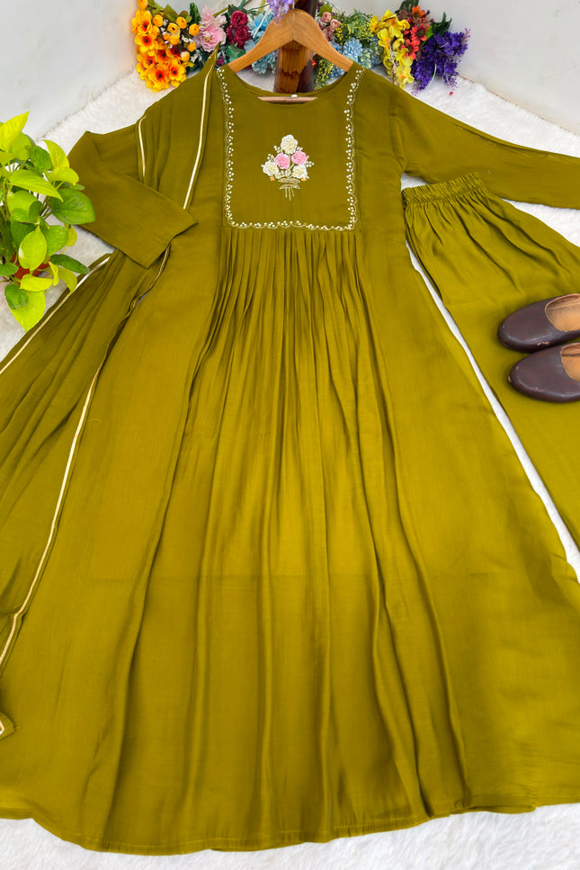 Pure Viscos Mul Chanderi Gown SS643
