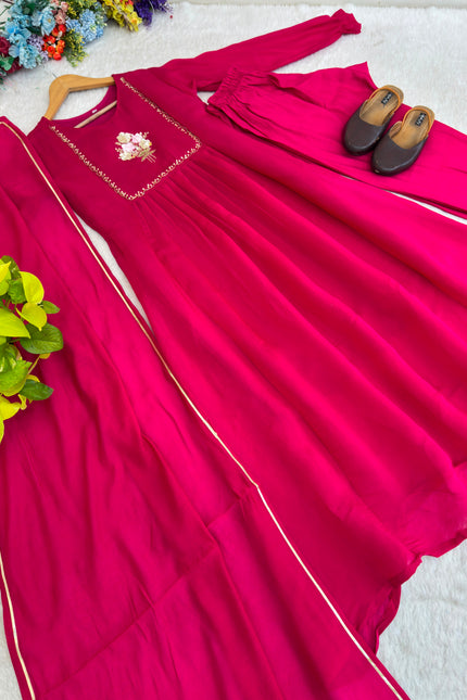 Pure Viscos Mul Chanderi Gown SS643