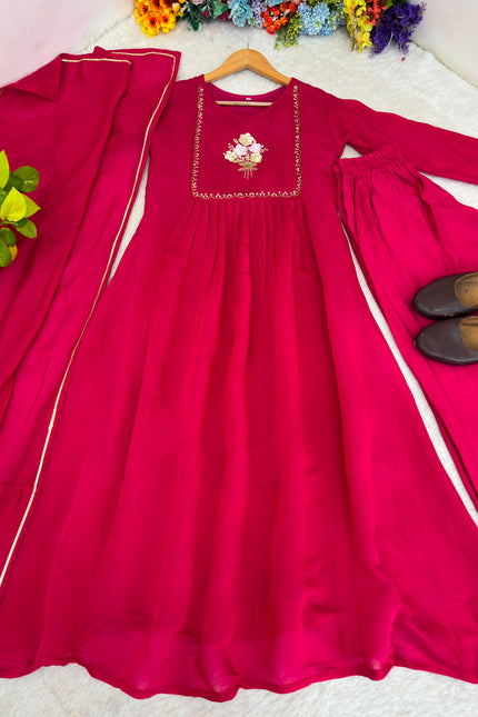 Pure Viscos Mul Chanderi Gown SS643