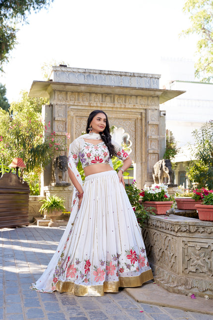 White wonder adorned with delicate embroidery SS652