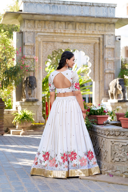 White wonder adorned with delicate embroidery SS652