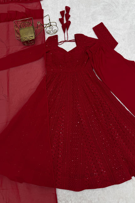 Classic Lukhnowi Georgette Anarkali SS657