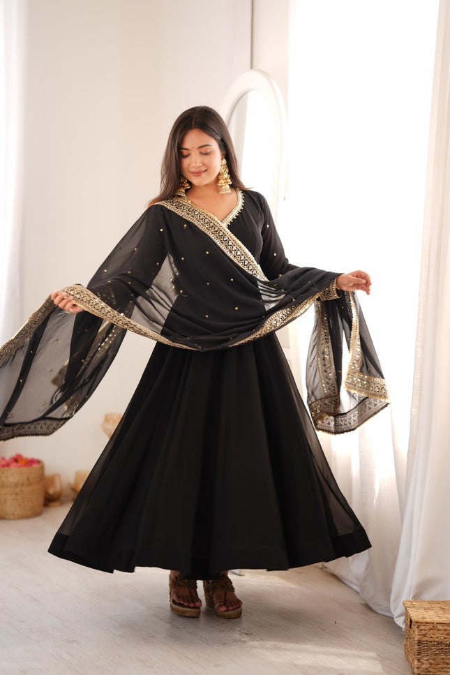 Georgette Sequence Embroidery Gown SS658