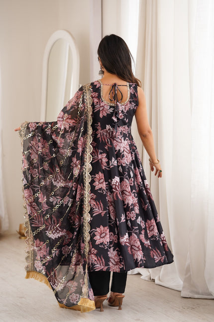 Floral Print Straight Kali Cut Anarkali  SS678