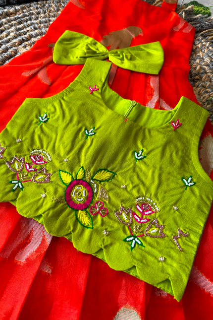 Bird Motif Festive Gown For  Little Princess SS675