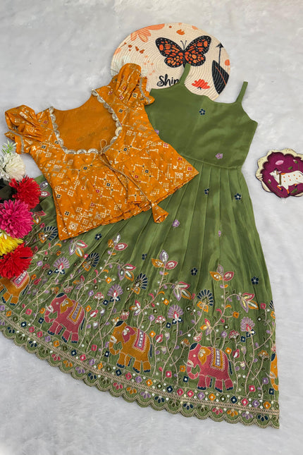 Soft cosmos silk with Elephant Design  Gown SS680