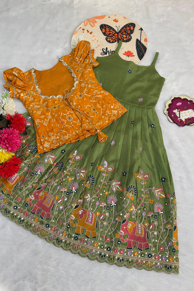 Soft cosmos silk with Elephant Design  Gown SS680