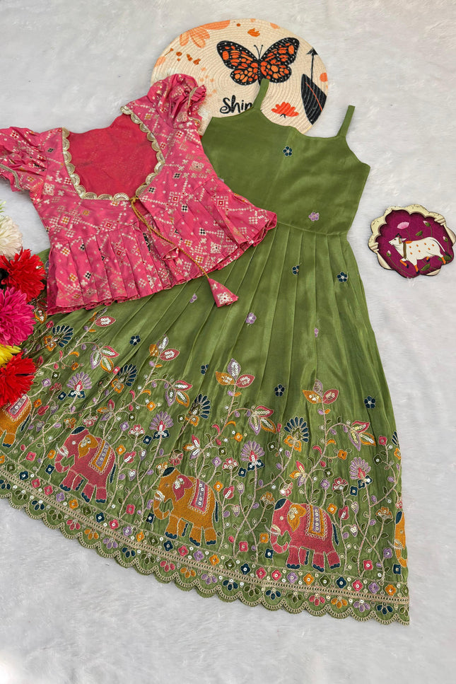 Soft cosmos silk with Elephant Design  Gown SS680