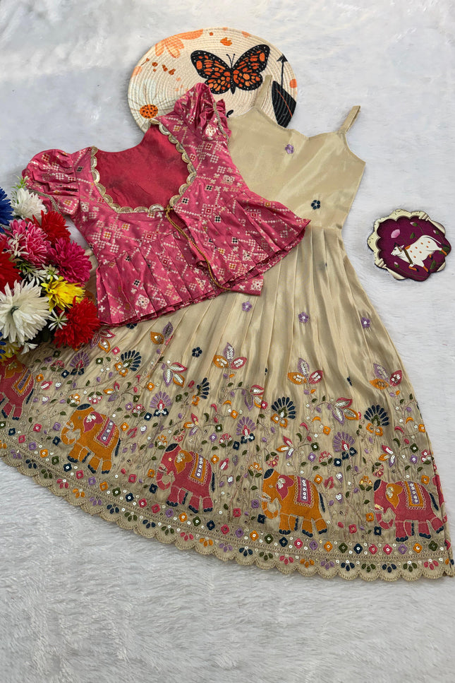 Soft cosmos silk with Elephant Design  Gown SS680