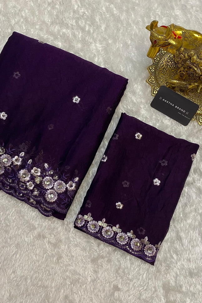 Soft crush silk saree SS685