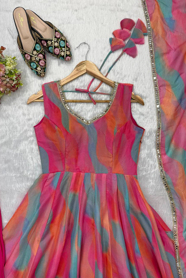 Mirror Lace Worked Gown SS677