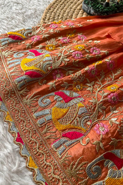 Gold crush with elephant embroidery work SS688