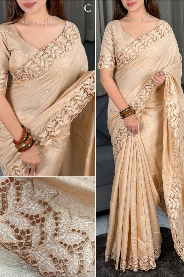 Make every moment special with cutwork saree SS690