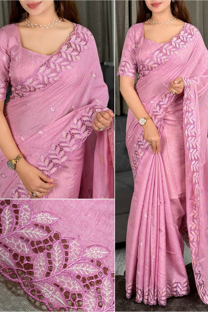 Make every moment special with cutwork saree SS690