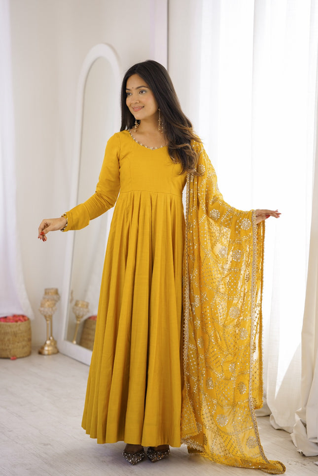Pure Romansilk Chanderi Gown SS708