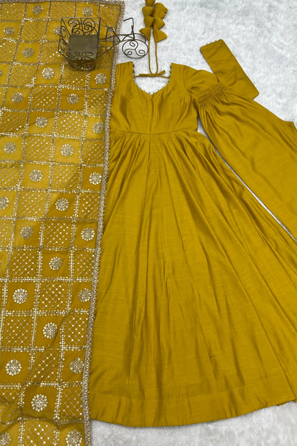 Pure Romansilk Chanderi Gown SS708
