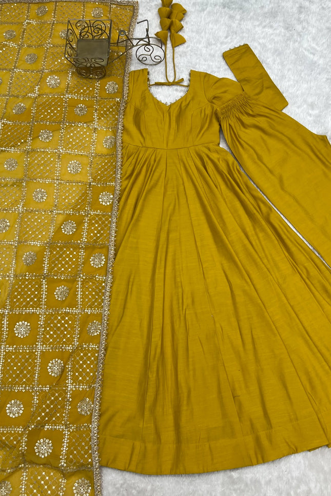 Pure Romansilk Chanderi Gown SS708