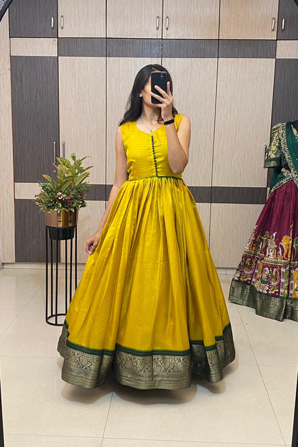 Haldi special long gown with koti SS699