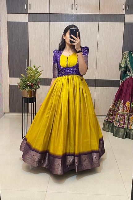 Haldi special long gown with koti SS699