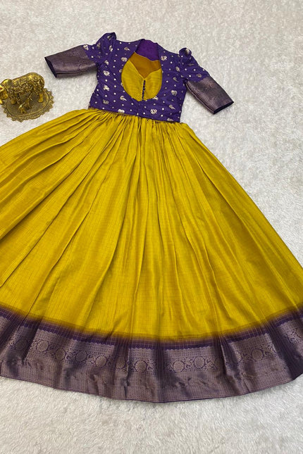 Haldi special long gown with koti SS699