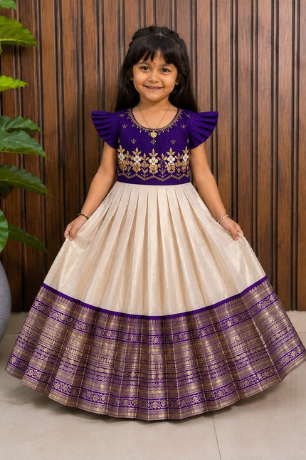 Heavy zari weaving work Gown SS706