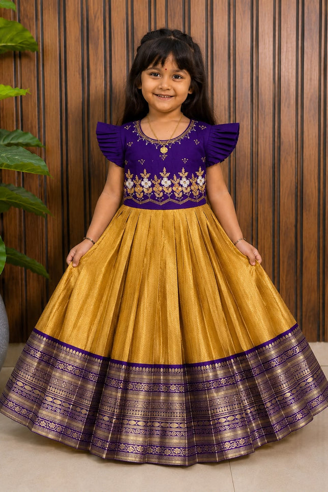 Heavy zari weaving work Gown SS706