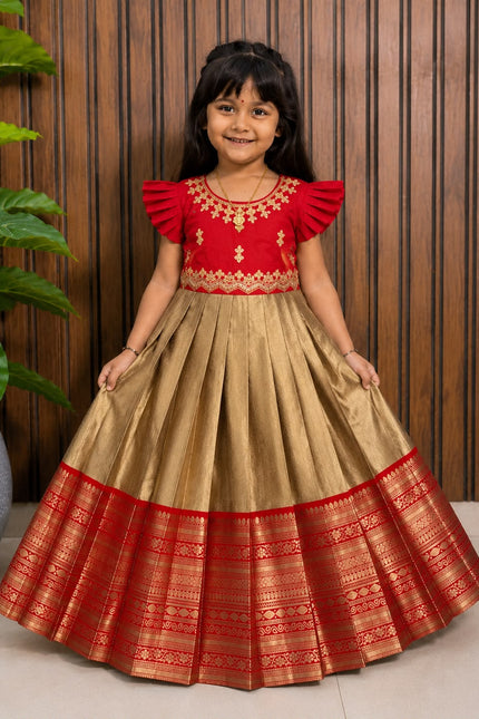 Heavy zari weaving work Gown SS706