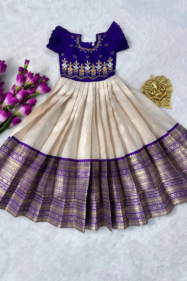 Heavy zari weaving work Gown SS706
