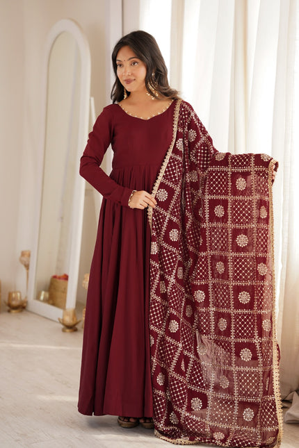Pure Romansilk Chanderi Gown SS707