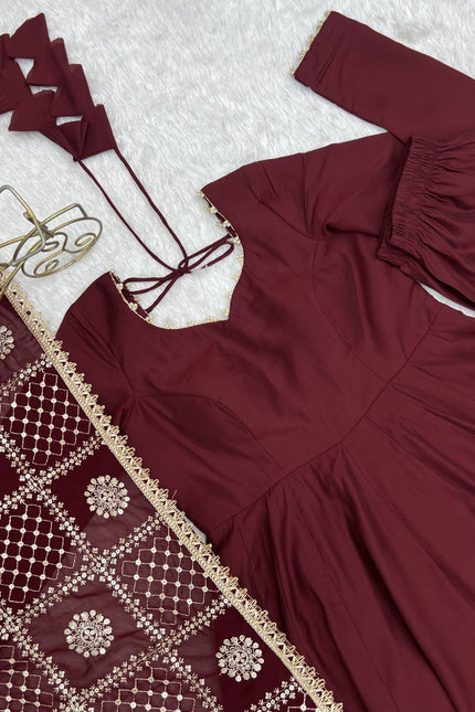 Pure Romansilk Chanderi Gown SS707