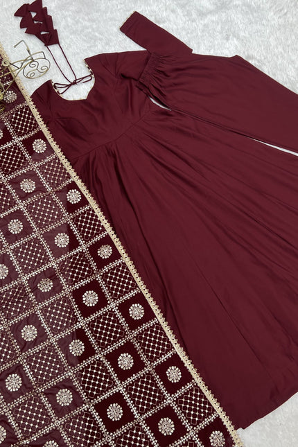 Pure Romansilk Chanderi Gown SS707